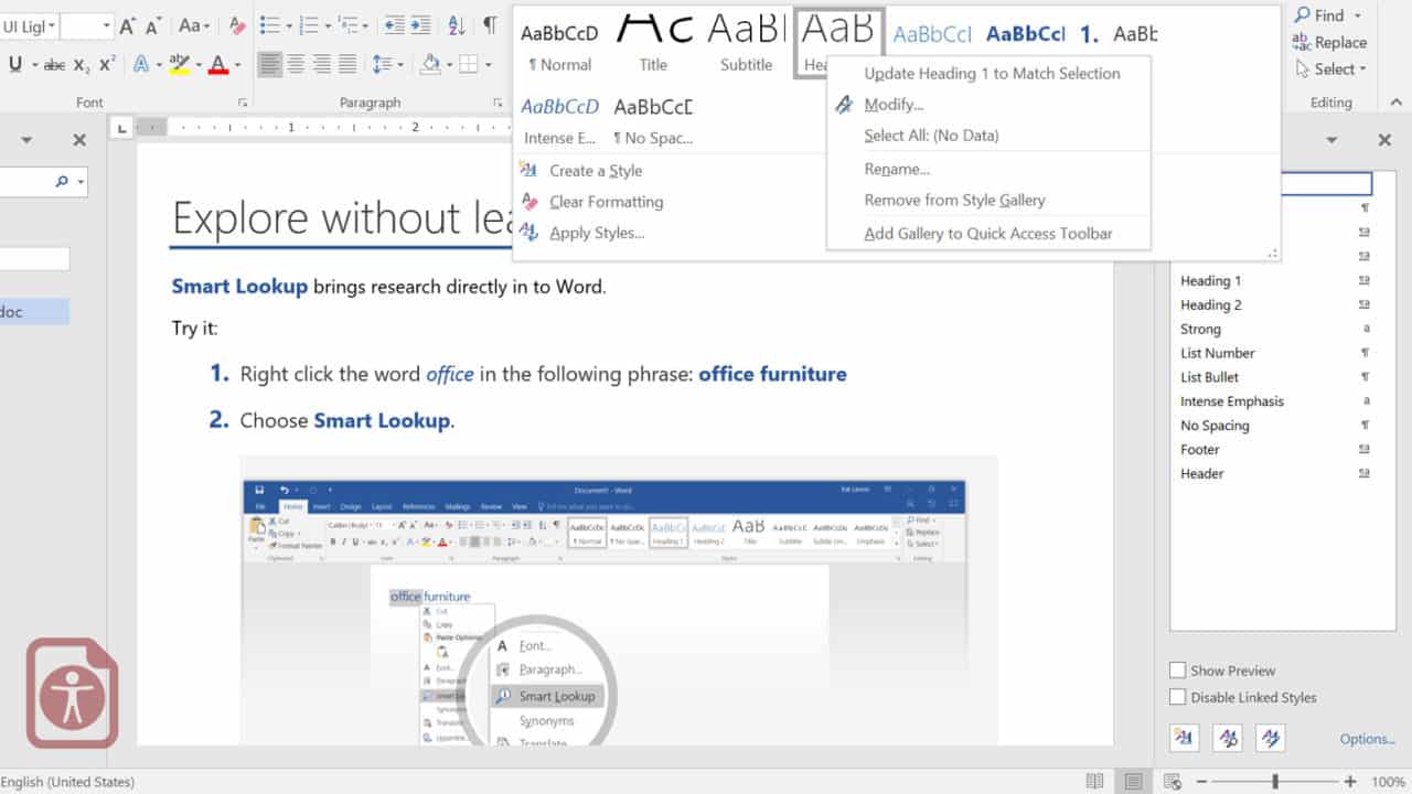 how to edit set default style pane in word